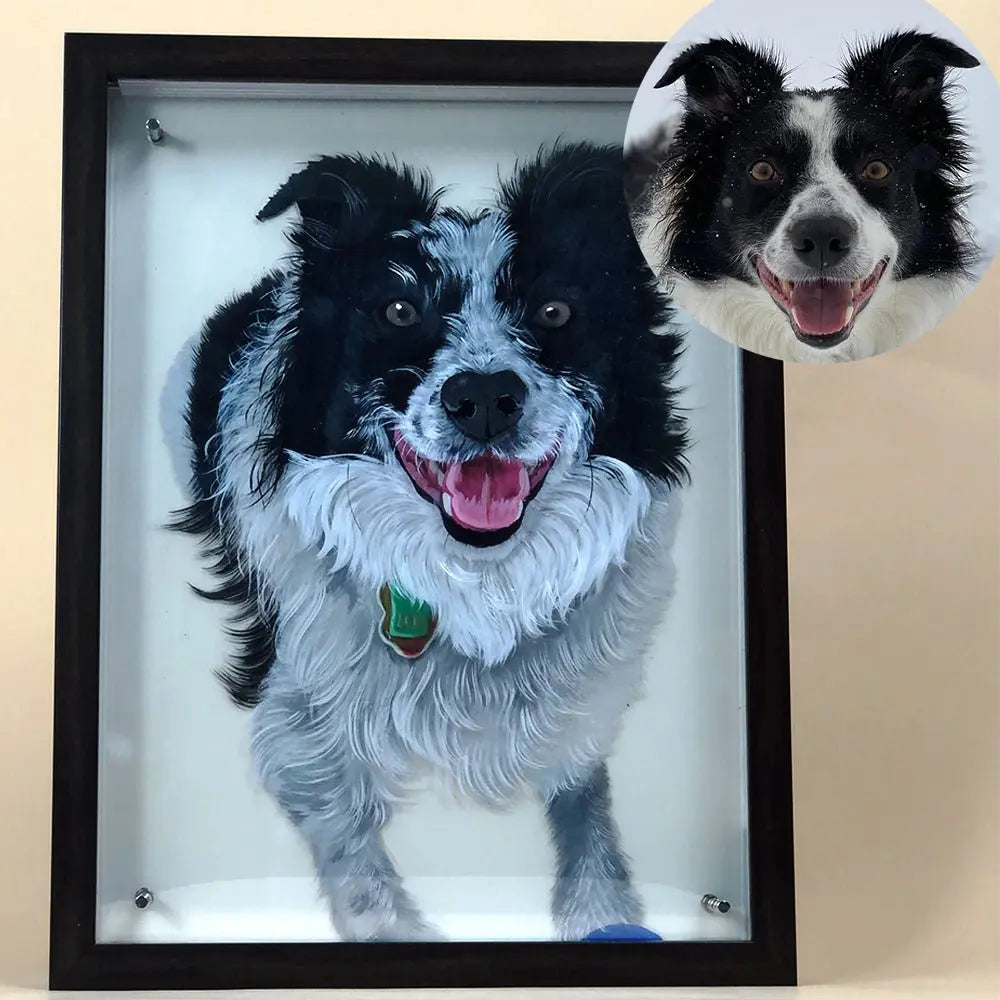 Custom 3D Glass Painting MeoWarrior Suitable for all animals/pet +human portrait-Free Shipping Worldwide @3dartistlinda