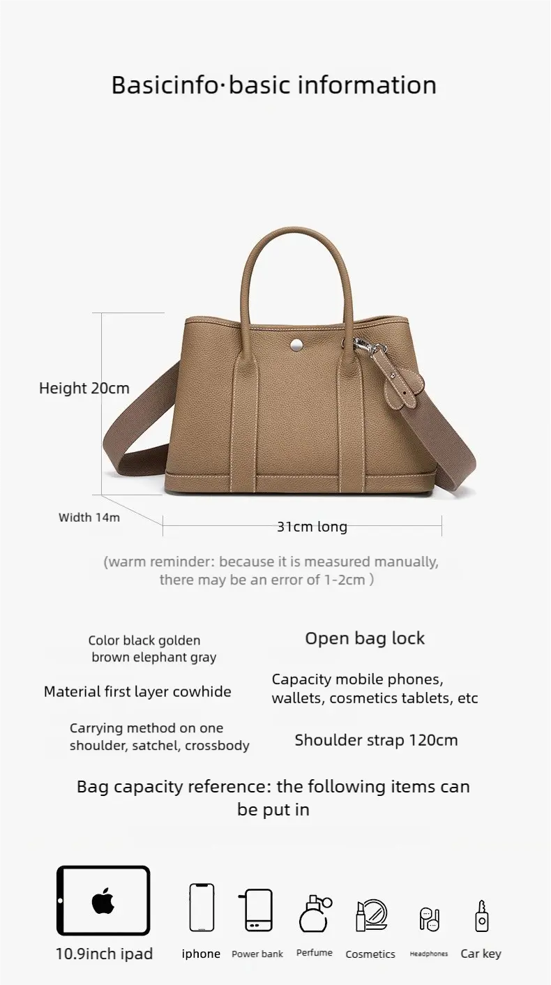 Silver buckle garden retro bag, soft leather women's bag, pebbled hand shoulder bag, versatile for commuting FairWonder