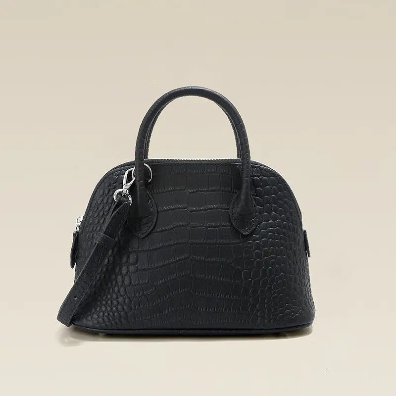 Women's bag 2025 new shell bag crocodile leather handbag crossbody bowling bag FairWonder
