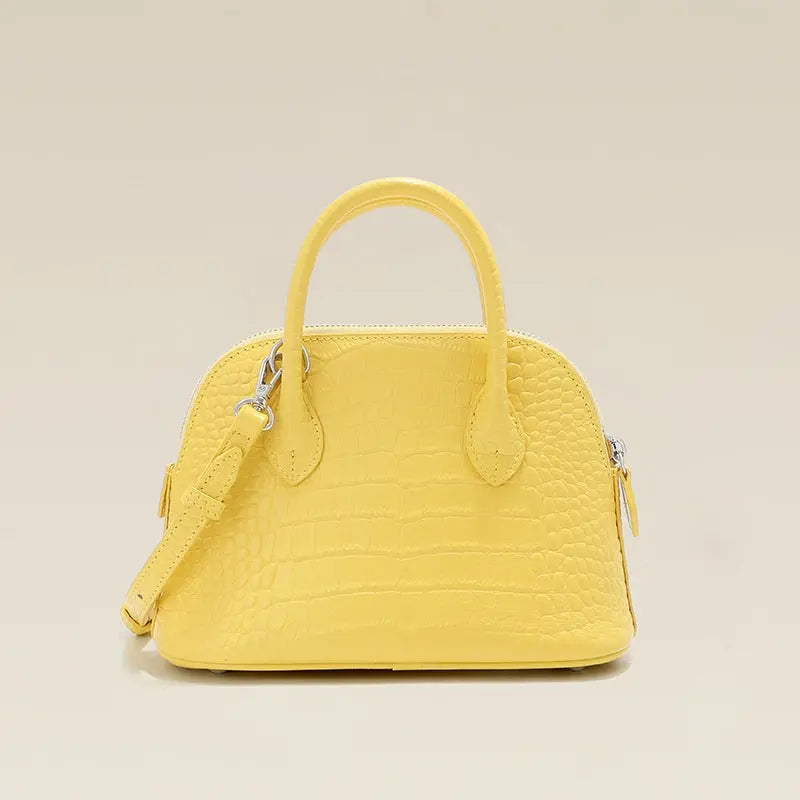 Women's bag 2025 new shell bag crocodile leather handbag crossbody bowling bag FairWonder