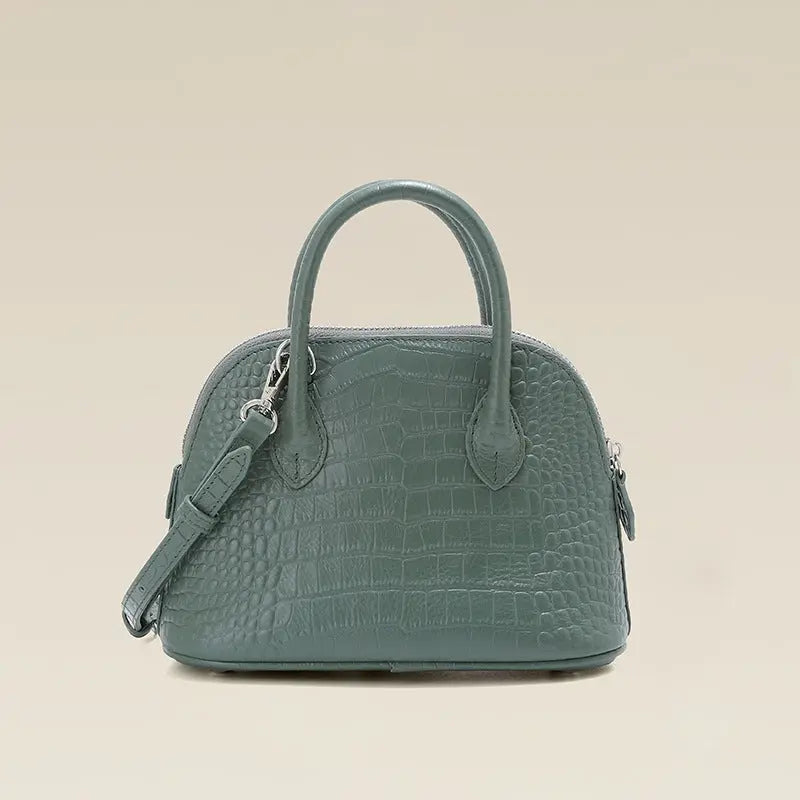 Women's bag 2025 new shell bag crocodile leather handbag crossbody bowling bag FairWonder