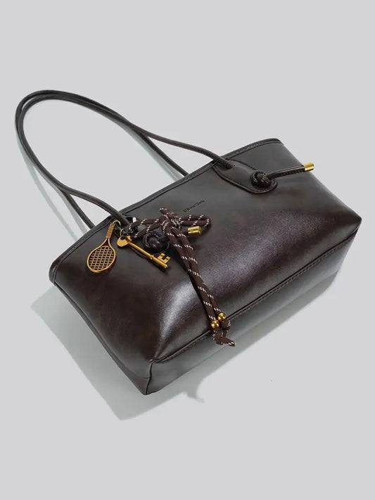 2025 autumn popular retro style underarm bag, large capacity daily commuting tote bag FairWonder