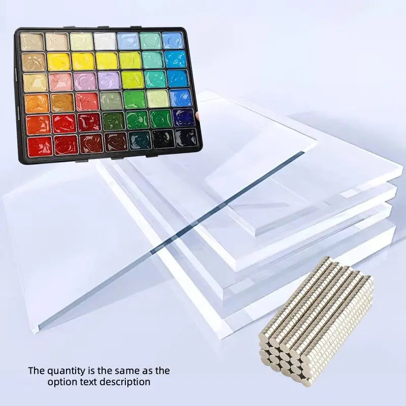 3D glass painting DIY materials, acrylic glass panels, acrylic paint and magnet MeoWarrior