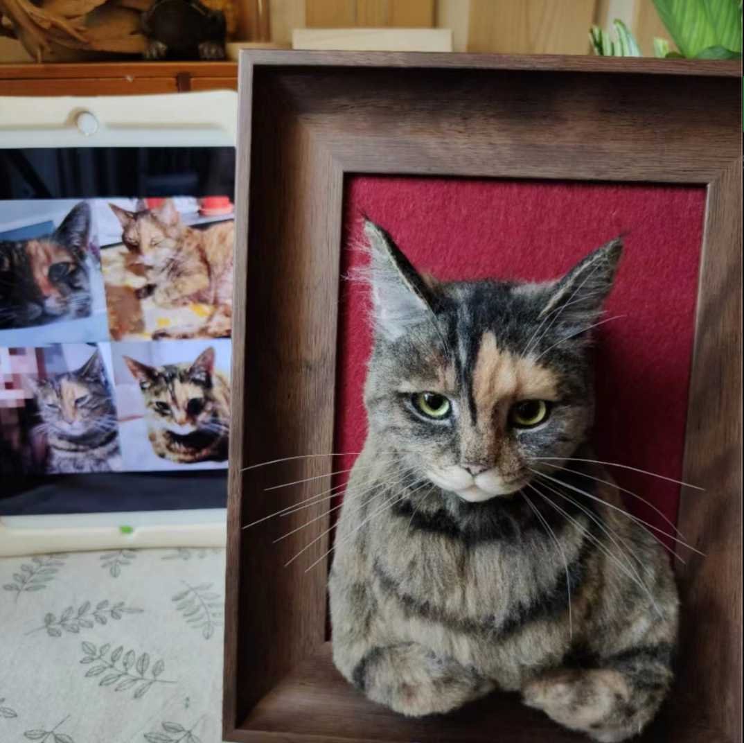 Custom Needle Felt Pet Portrait Painting Stuffed animal Felted Replica Pet For Memorial @anita.fiberartist