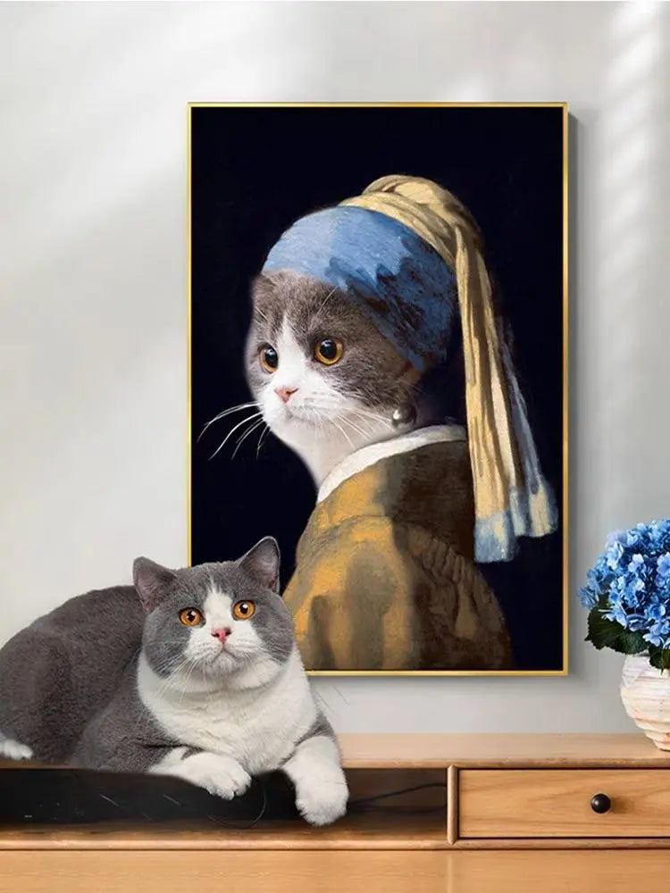 Custom Pet Portrait Royal, Renaissance Animal Painting, Funny Pet Lover Gift MeoWarrior