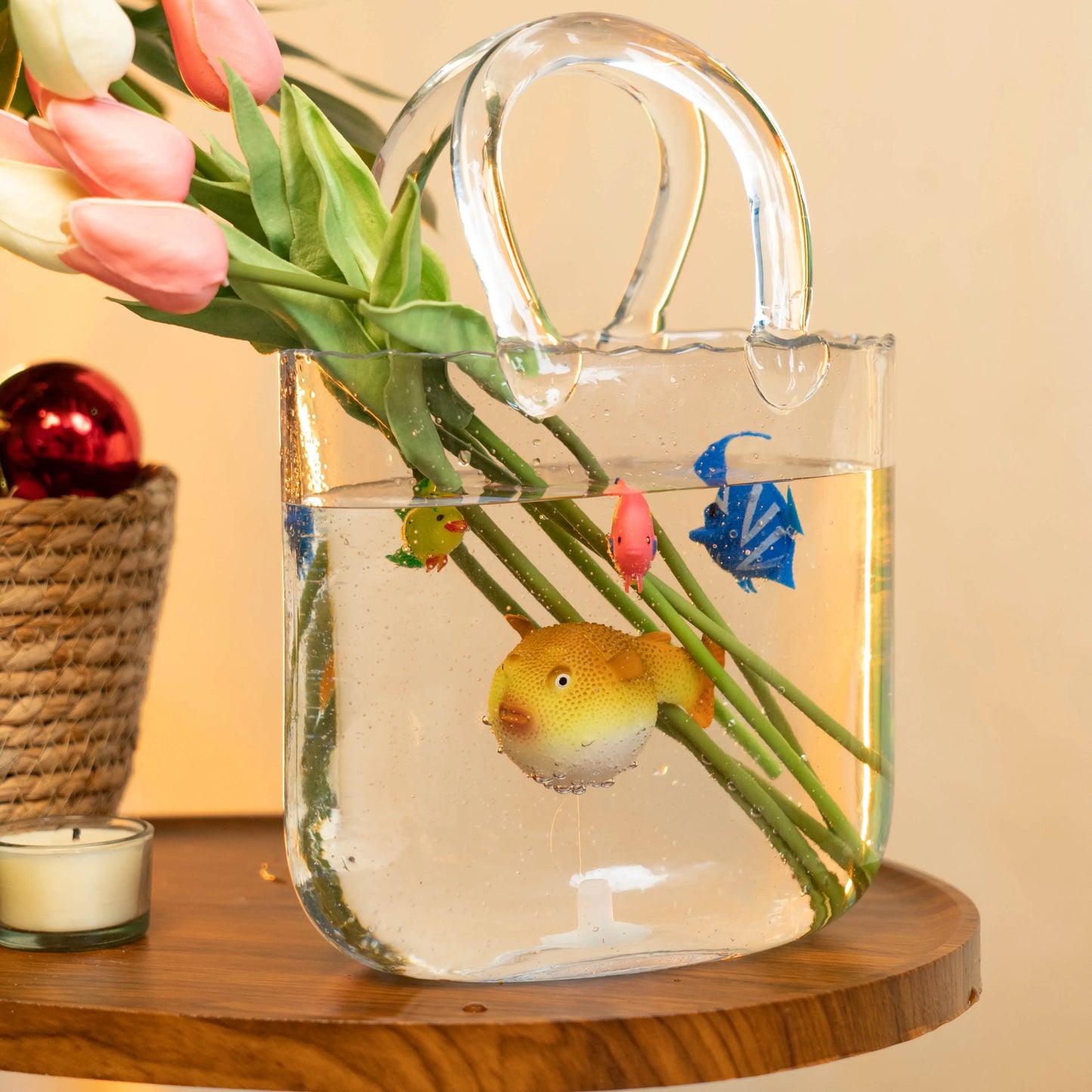 FairWonder Vase For Flowers Fish Bowl Handbag @3dartistlinda