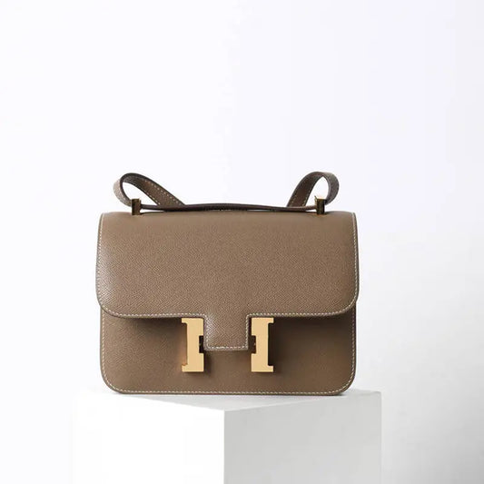 Palm pattern cowhide crocodile leather H buckle small square bag fashionable and versatile one-shoulder crossbody stewardess bag FairWonder