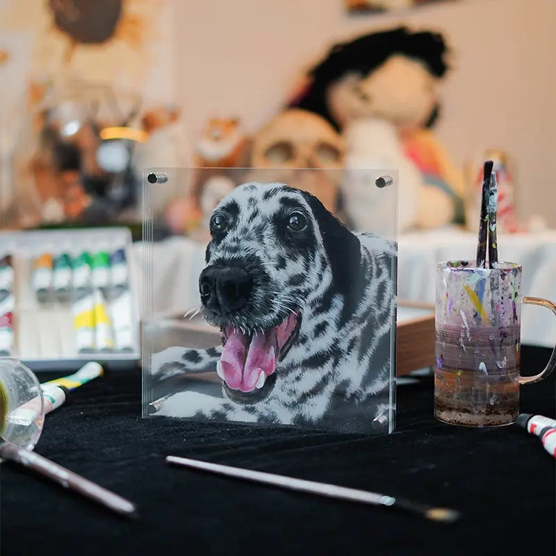 FairWonder Custom 3D Glass Painting Suitable For All Animals/Pet +Human Portrait Christmas Gift @3dartistlinda