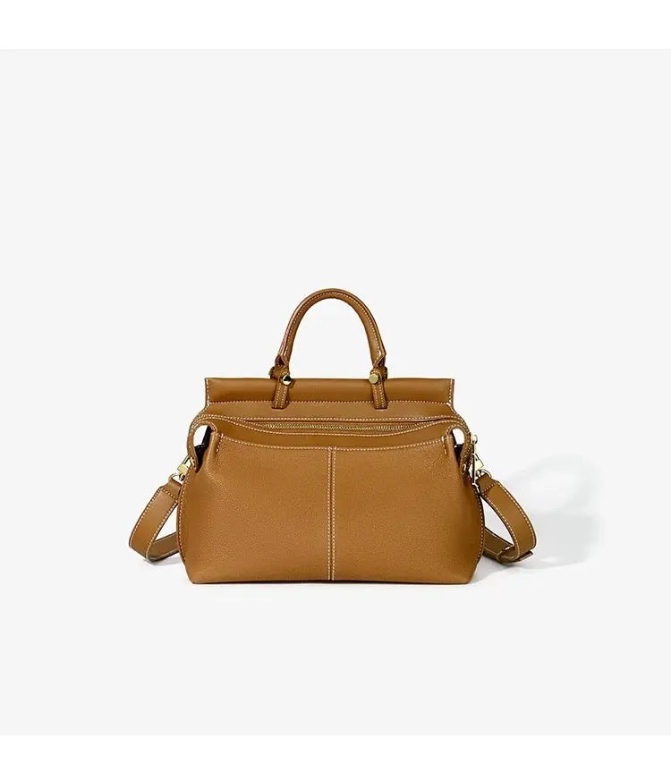 Women's versatile simple handbag cowhide large capacity light luxury shoulder commuter messenger bag FairWonder